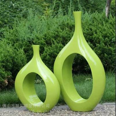 玻璃钢插花花瓶雕塑产品 树脂创意造型花盆装饰雕塑 联尖雕塑厂家直销
