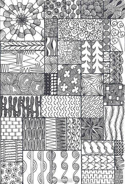 上百例线描纹理图案,存住练线条!