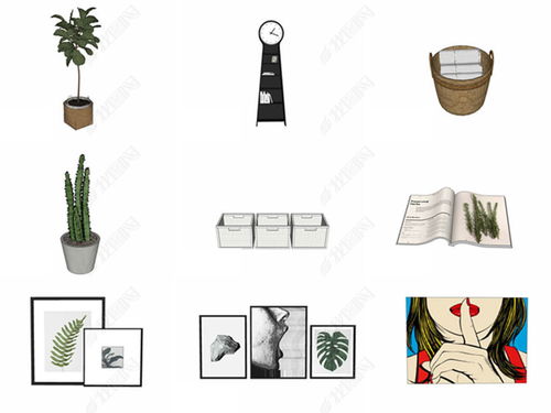 精选各类北欧风格装饰品室内工艺品su模型设计模型下载